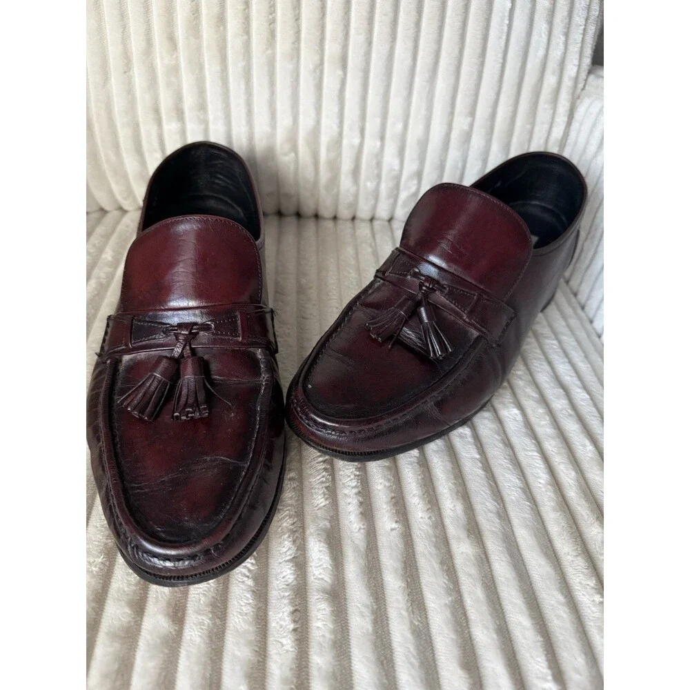 Florsheim Burgundy Leather Tassel Loafers Men’s Size 11 Dress Slip On Shoes
